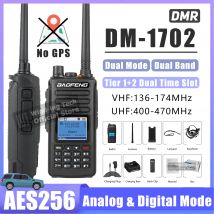 Baofeng DM-1702 DMR-Radio-Upgrade AES256 Analoges und digitales Dual-Modus-Dualband-Dual-Time-Steckplatz 2200 mAh Walkie-Talkie mit hoher Kapazität