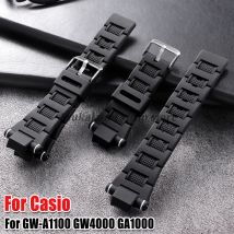 Resin Silicone Soft Strap for Casio Watch Band 15mm for GW-A1100 GW4000 GA1000 Replacement Men Sport Rubber Waterproof Bracelet