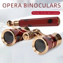 Portable Binoculars 3X25  Metal Opera Theater Glasses Mini Binocular Compact with Chain /Handle For Stage Concert Camping