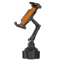 Car Cup Holder Tablet Stand & Phone Mount, Universal with Adjustable Long Arm for iPad Pro Air Mini, Samsung Galaxy Tab, Kindle