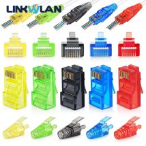 Linkwylan RJ45 Cat6 Pass Through Connectors Różne kolory EZ do zaciskania wtyczki modułowej do kabla sieciowego UTP jednożyłowego lub linkowego
