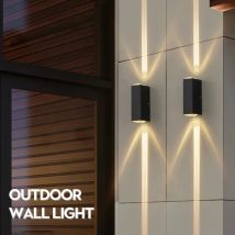 Außenbeleuchtung Linsenstrahl Wandlampen IP65 Wasserdichte Aluminium Wandleuchten Korridor Garten Einkaufszentrum Up Down LED Veranda Lampe