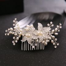 Kristall Perle Blume Haar Kamm Clip Haarnadel für Frauen Braut Strass Braut Hochzeit Haarschmuck Schmuck Kamm Haarnadel Geschenk