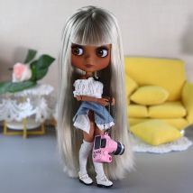 ICY DBS Blyth 1/6 Puppe 30 cm schwarze Haut mattes Gesicht süßes Set BJD Puppe Komplettset SD