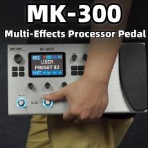 Pedal multiefectos para guitarra M-VAVE MK-300: 3,5 "LCD/320+FX/100 Cables/120 amperios/128 batería/máquina de tambor/USB/XLR/MIDI