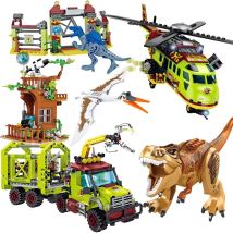 Jurassic Dinosaurier Welt Tier Park Blöcke Gebäude Ziegel Dinosaurier Figuren Stadt Dino Roboter Dinosaurios Spielzeug Für Kinder Geschenke