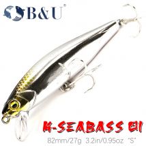 B&U 82mm 27g Minnow sinkender Angelköder Salzwasser-MeeresangelnKleiner harter Köder Künstlicher Mini-Swimbait Leurre Pescar