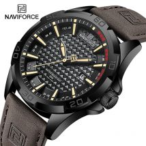 NAVIFORCE orologio da polso da uomo con calendario al quarzo militare sportivo casual per uomo d'affari in pelle impermeabile orologio maschile Relogio Masculino