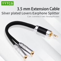 Yytcg 3,5mm zu Dual-Y-Stecker Audio-Headset-Buchse Splitter teilen Kabel adapter goldenen Anschluss Ohrhörer für Kopfhörer Kopfhörer