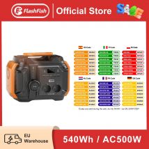 FF Flashfish AC 230V 500W (pico 1000W) estación de energía portátil generador Solar de la UE 540Wh 120W batería de alimentación CC Camping al aire libre RV