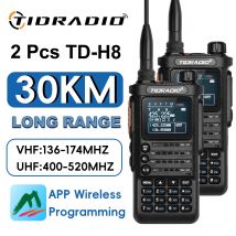TIDRADIO 2PCS 2nd Gen TD-H8 10W Walkie Talkie professionale Portatile a lungo raggio Radio Telefono Wireless programmabile Tipo-C Carica