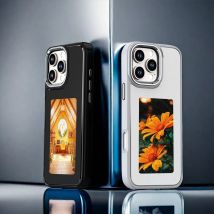 Aermy DIY Display Handyhülle 3,97 Zoll NFC E-Ink-Bildschirm Handyhülle für iPhone 13 14 15 16 Pro Max Plus