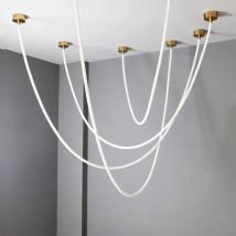 Żyrandol Nordic Long Line Elastyczna długa rurka Lampa wisząca LED Restauracja Cafe Bar Jadalnia Lampy wiszące