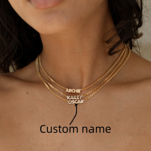 Custom Name Curb Chain Necklace For Women Stainless Steel Personalized Minimal Personalized Name Jewelry  Birthday Gift for Her