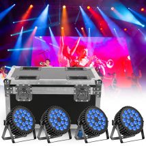 Custodia per Gator resistente U'King per (4) custodia per compagnia aerea con luce da palco a 18 LED per DJ Disco Concert Party (senza luce Par)