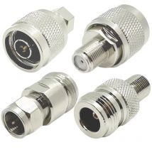 F to N Adapter Kit N Type to F Male Female Brass RF Coaxial Adapter TV Antenna Extension Connector