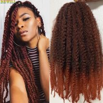 18 Zoll Marley Kinky Flechthaar Faux Locs Marley Twist Häkelhaar Afro Kinky Curly Crochet Braids Synthetisches Flechthaar