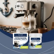 Brausetabletten für Kaffeemaschinen. Leistungsstarkes Entkalkungsmittel für Flecken und verhindert mineralische Aufbau. Allzweck-Haushaltsreiniger