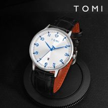 TOMI Herren minimalistische Modeuhr rundes Zifferblatt Kalender Herren und Damen lässig Quarzuhr Uhr Geschenk