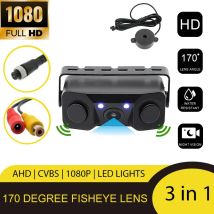 3 In 1 Universal Car Kit LED Rear Camera IR Night Vision Radar Sensor Mini Alarm Compact Reversing Backup Parking System