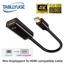 Kabel adapter Mini DP na HDMI 4K/1080P, konwerter Mini DP męski na HDMI żeński, kompatybilny z Apple MacBook Air Pro
