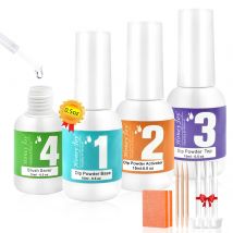 15 ml Tauchpulversystem-Flüssigkeitsset mit Gel-Basis, Top-Aktivator, Pinselschoner, keine Lampenhärtung, Tauchpulver, Nägel, natürlich, trocken