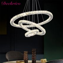 Lampadario ad anello moderno lampada da soffitto in cristallo K9 lampada a sospensione creativa dimmerabile lampade nordiche illuminazione Luminarias Lustres