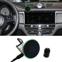 For Porsche Macan 2014 2015 2016 2018 2020-2024 Car ‌Accessories Phone Magnetic 15W Wireless Charger Holder Mount Trim