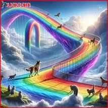 Huacan Diamond Painting Dog New Arrivals Mosaic Animal Bridge Home Decoration Handmade Gift Craft Kit