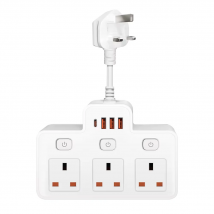 UK AC Plug Power Strip Wall Mounted Independent Switch Multitap Network Filter With USB C Charging Network Filter Adapt