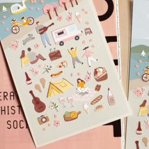 Koreanischer Import Suatelier Niedliche Frühlings-Sakura-Ausflug-Reiseaufkleber DIY Scrapbooking Tagebuch Schreibwaren Aufkleber Schulbedarf