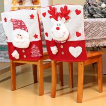 Weihnachts stuhl zurück elastische Stretch-Abdeckung Santa Claus Urlaub Party Dekor Esszimmer Küchen stuhl umfasst Weihnachts dekoration
