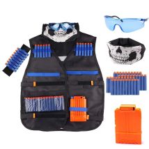 Taktisches Weste-Set für Kinder, Nerf Guns-Serie, Nachfüll-Darts, Nachladen-Clips, taktische Maske, Handgelenkband und Schutzbrille, Nerf-Weste, Spielzeug