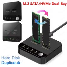 Docking station clone M.2 NVME dual-bay 20Gbps M.2 SATA/NVMe SSD Duplicatore clone Trasmissione dati clonatrice M2 con indicatore LED