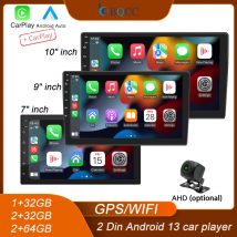 BQCC 4core 2 Din Radio samochodowe Androidauto Carplay Android 13 GPS Car Audio 7"/9"/10" WIFI BT IPS Samochodowy odtwarzacz multimedialny