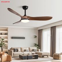 36/42/52/60 Inch Ceiling Fan Industrial Vintage ABS Ventilator with Light Remote Control Decorative Blower Retro Large Fans
