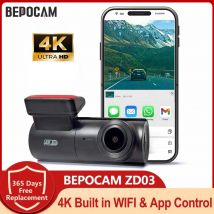 BEPOCAM ZD03 4K Dash-Kamera für Auto-DVR-Kamera Dashcam mit integriertem WLAN und App-Steuerung 170 °   Weitwinkel-FOV WDR Nachtsichtgerät