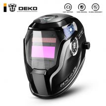 Casco de soldadura DEKO, capó de desinflado automático con energía Solar con rango de sombra ajustable 4/9-13 para máscara de soldador de arco MIG MMA, nuevo diseño