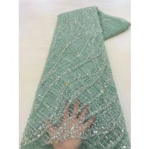 1 metri africano paillettes tessuto di pizzo in rilievo 2025 sequenza di alta qualità ricamo francese tessuto di pizzo nigeriano per abito da sposa