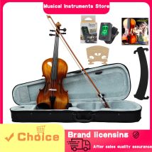IRIN 4/4 violino in legno massello fatto a mano in abete rosso acero colore naturale violino professionale strumento a corda con accessorio di ricambio