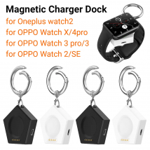 Base di ricarica wireless per caricabatterie magnetico con porta Micro-USB / Type-C portachiavi per Oneplus Watch2 OPPO Watch X/4pro/3 Pro/3/2/SE