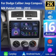 Android 16 Autoradio Per Dodge Calibre Jeep Compass 1 MK Patriot 2006 - 2010 Unità Principale 4G LTE 5G WIFI QLED BT Qualcomm 2DIN NAVI