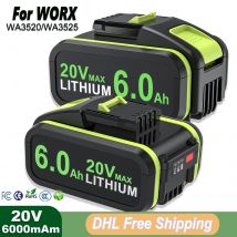 Batteria da 6000 mAh per Worx WA3553/WA3551 Batteria per elettroutensili a batteria da 20 V WA3572 WA3553 WX390 WX176 WX178 WU268 Batterie di ricambio