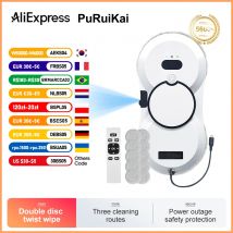 PuRuiKai-robot aspirador eléctrico automático, limpieza de ventanas, con control remoto, pulverizador automático
