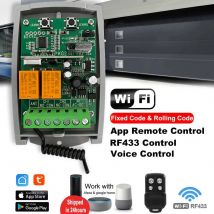 Tuya WIFI Porta Del Garage Apri Cancello Ricevitore 2ch 433mhz 433.92mhz Universale Rolling Code Fisso Multi Brand Controller Interruttore