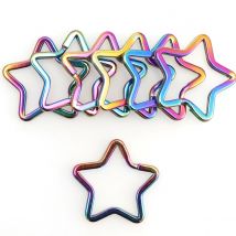 Anelli portachiavi in acciaio inossidabile da 5 pezzi risultati del connettore con chiusura ad anello diviso rotondo piatto multicolore per l'organizzazione delle chiavi dell'auto di casa