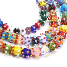 10 Stück süße gepunktete kontrastierende runde Lampwork-Perlen für die Herstellung von hand gefertigten Armband zubehör mit hochwertigen Materialien
