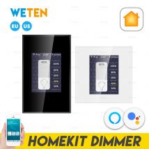 Smart Wifi Dimmer Schalter Funktioniert mit Apple Homekit LCD Bildschirm Touch Panel Energie Monitor EU UNS 220V 110V Unterstützung Alexa Google Hause