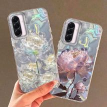 Lotusblüten-Hülle für Samsung Galaxy A16 M16 A26 A36 A56 A25 A35 A55 A14 A24 M24 A34 A54 S21 S22 S23 S24 S25 Plus FE Ultra Taschen