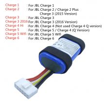 High Capacity Battery For JBL Charge 3 4 5 Wifi 6 1 2 Plus 2+ Charge6 Charge5 Charge4 Charge3 Charge2 Player Speaker Battery